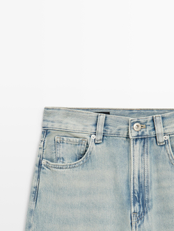 Massimo Dutti Джинсы с высокой талией и широкими штанинами, синий