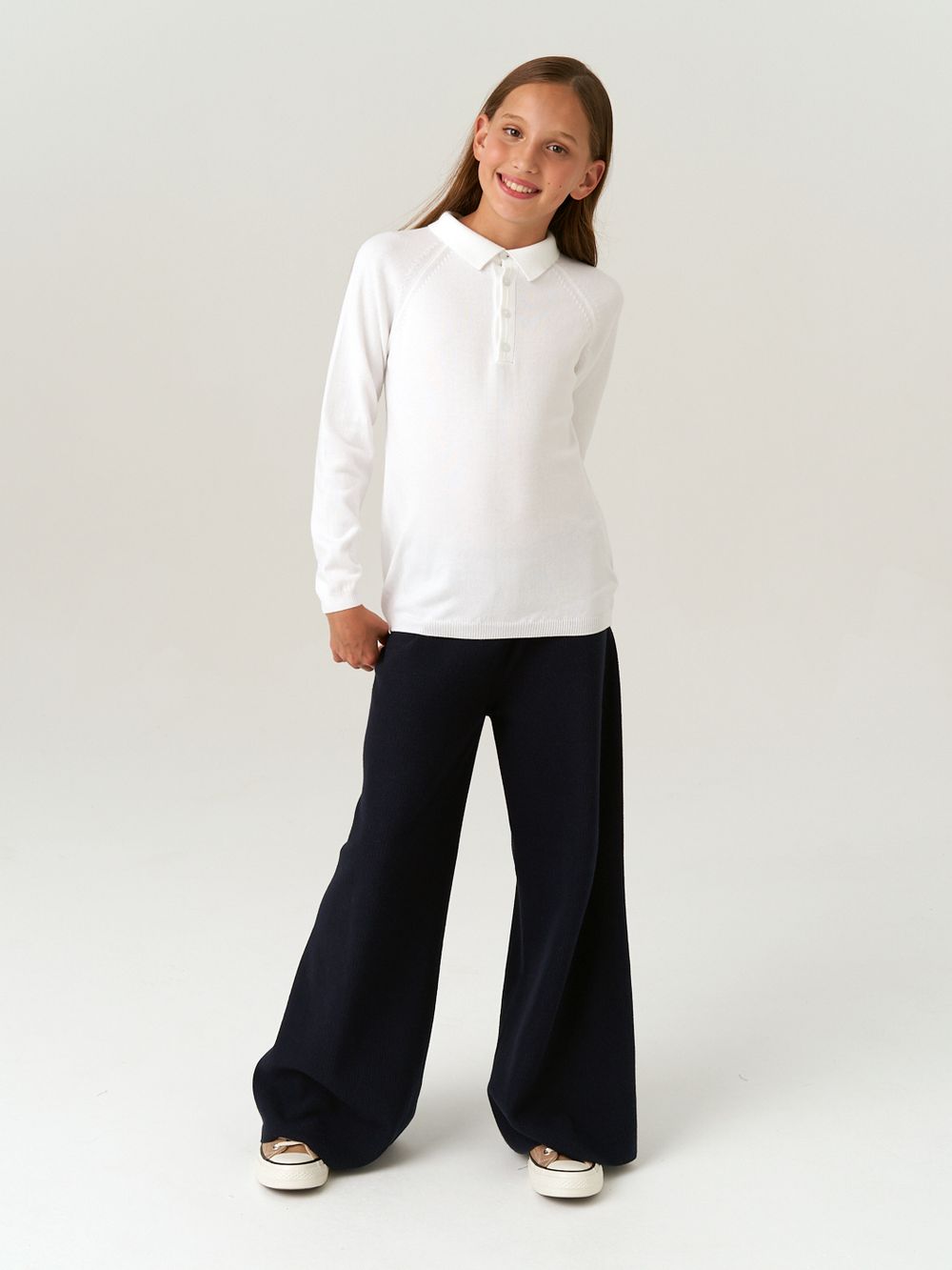 Брюки широкие для девочки AT991 синий