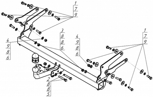Фаркоп с эл-кой Smart для Toyota RAV4 2019 - н.в. (оцинкованный шар)(паспорт и сертификат в комплекте) T101A.Автостандарт