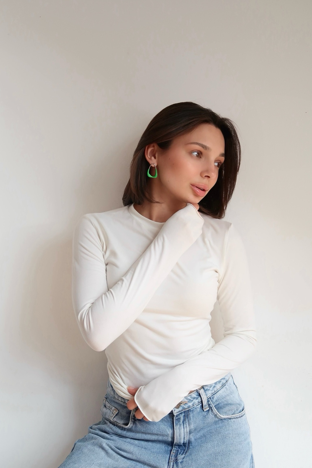 Серьги GREEN в серебре