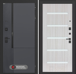 Входная дверь Лабиринт Лаб 2 Про - 01 Сандал белый стекло белое