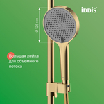Душевая система 35к IDDIS AIGMG3Fi06 Эйгер (Aiger) лейка "Тропический душ", ЗОЛОТО матовый