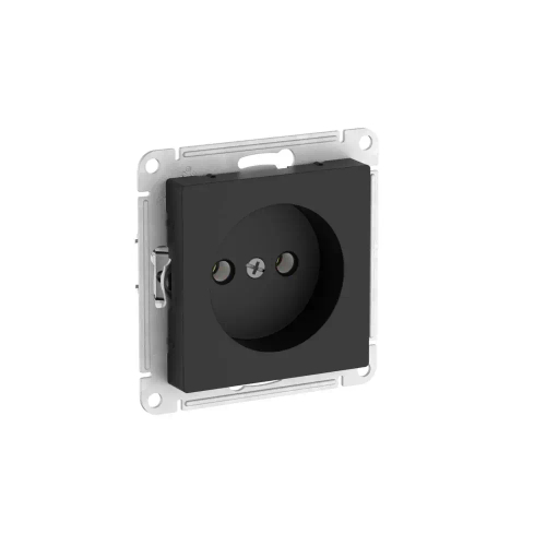 Atlas Design розетка без заземления без шторок, 16А, мех., быстрозажим. клем., карбон