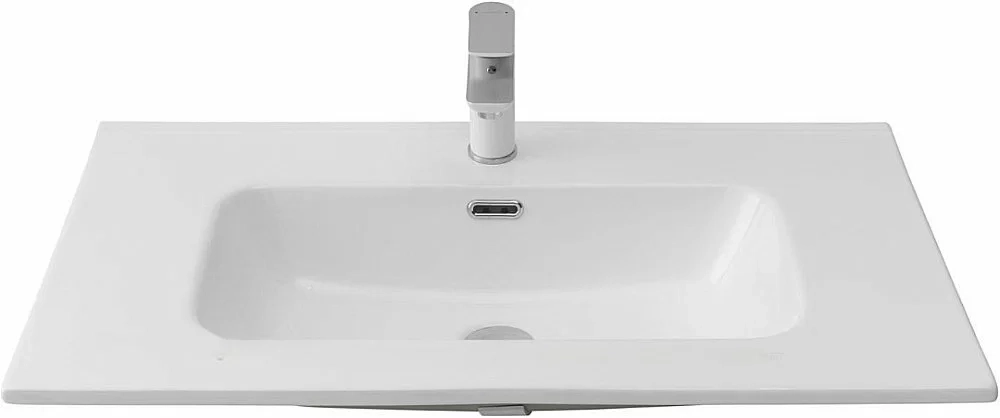 Тумба с раковиной Aquanet Вега 80 344123+254364 белая глянцевая