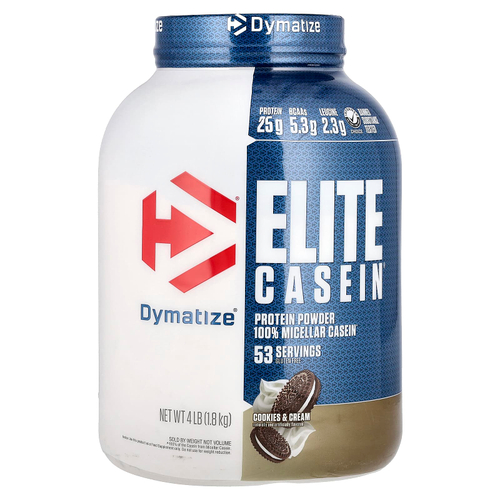 Dymatize, Elite Casein, казеин, со вкусом печенья и сливок, 1,8 кг (4 фунта)