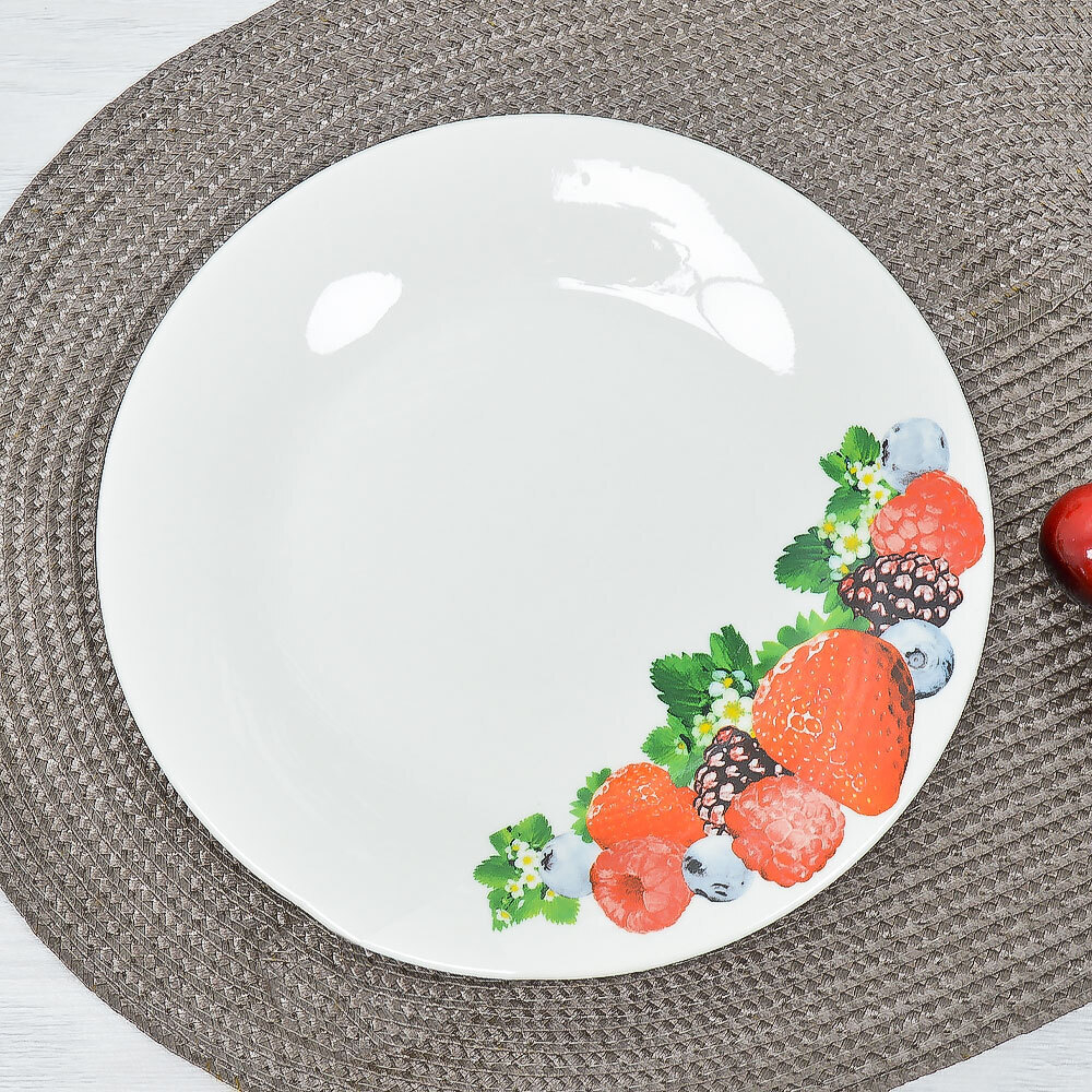 Тарелка десертная 20,5см Сочные ягоды (эконом) (84809)