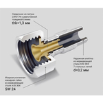 Подводка для воды 1/2"х3 м, Г-Г, сталь, полимер, ProFactor, PF WFH 523.300