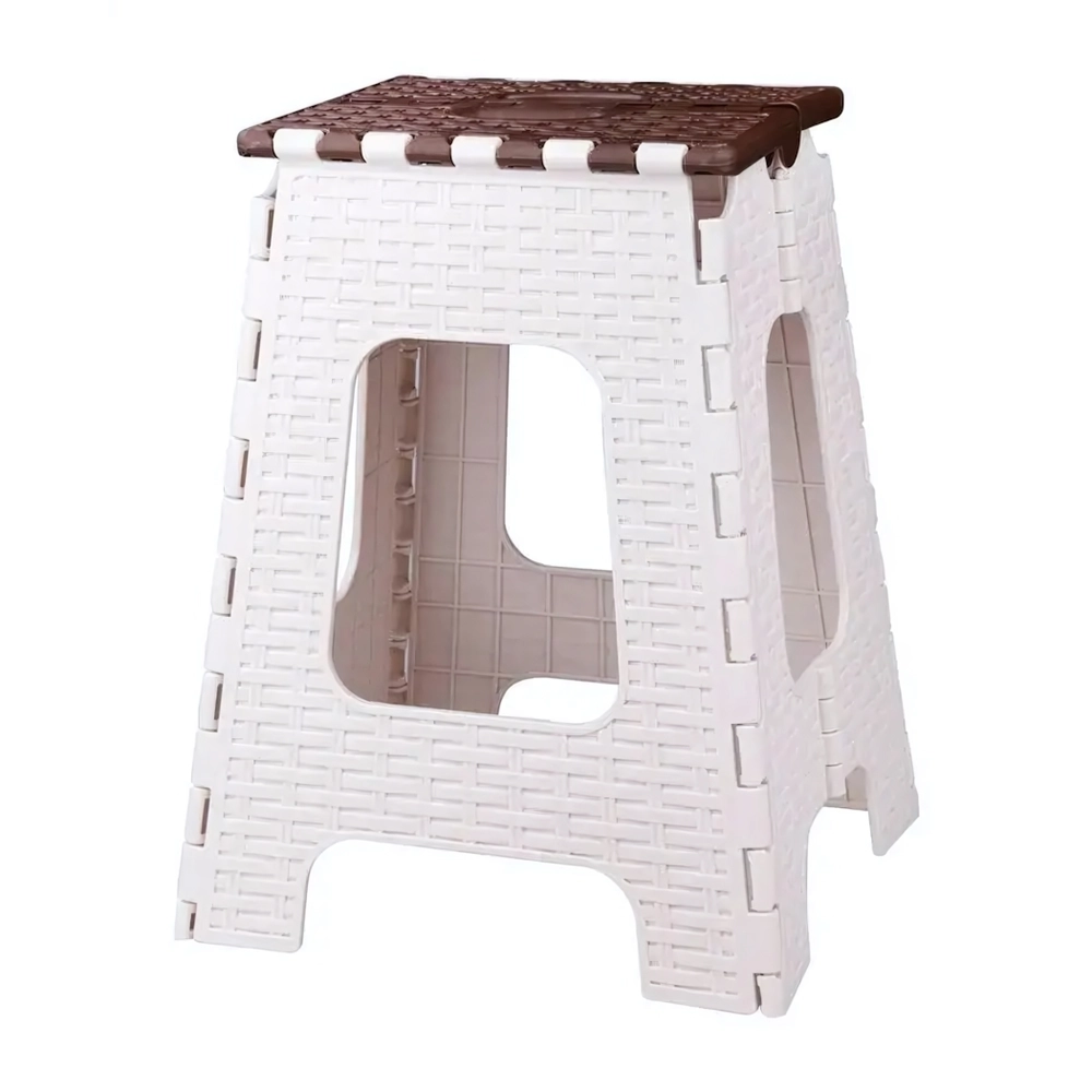 Табурет складной Плетенка (большой) (бежево-коричневый)