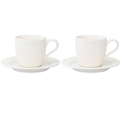 Набор чашек с блюдцами soft ripples, dual glazing, 125 мл, 2 шт.