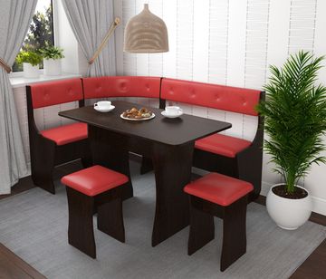 Кухонный уголок bello "Оливьер" (Венге/Кожзам Marvel Red (AT)) -G/Л1