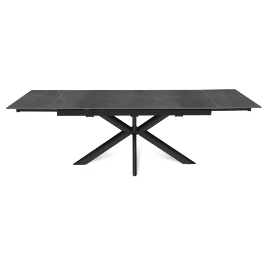 Стол "СТРОНГ" 160-240, керамика Armani Grey матовая, опоры черный муар