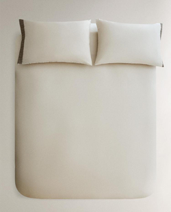 ZARA HOME ПОДОДЕЯЛЬНИК С ВЫШИВКОЙ, БЕЖЕВЫЙ