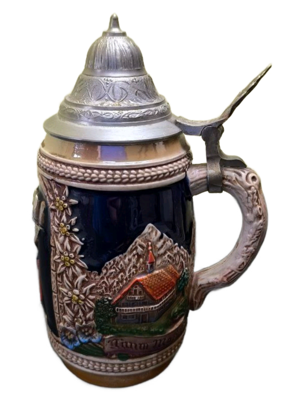 Кружка пивная (керамика с оловянной крышкой) Gerz