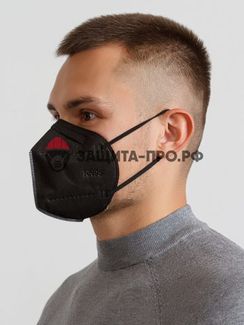 Респиратор KN95, FFP2, с клапаном , чёрный