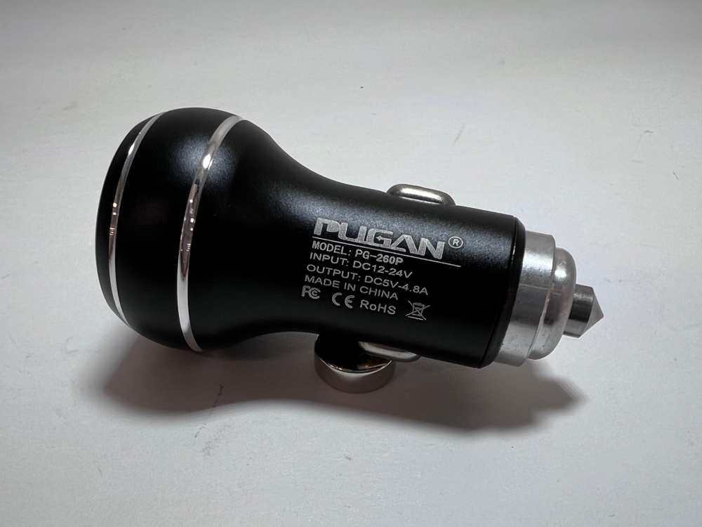 Автомобильное зарядное устройство PUGAN PG-260P, 4.8А, USBx2 (1 шт.)