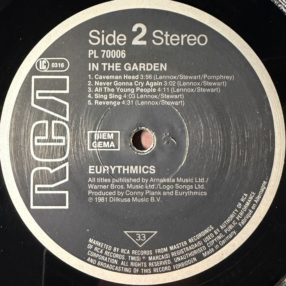 Eurythmics - In The Garden (Германия 1983г.)