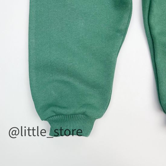 Брюки из футера с начесом, Темно-зеленые