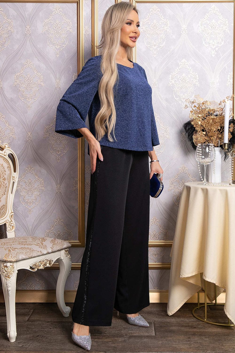 Брюки палаццо Полианна (черные) Б14829-8М LT Collection