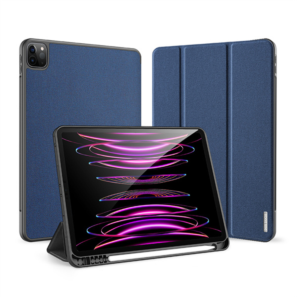Чехол Dux ducis Domo Series для iPad Air 13 с отсеком для стилуса (Тёмно-синий)