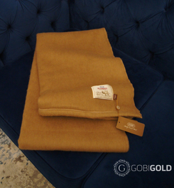 Одеяло тканое из 100% верблюжьей шерсти GOBI 150x200 см. - камел (2022)
