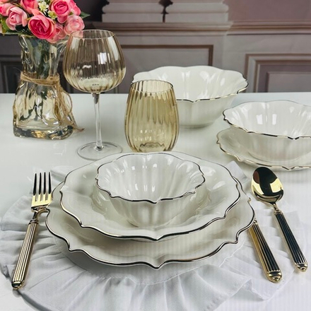 Lenardi 666-413 Обеденный сервиз 26пр. КАМЕЛИЯ в под.уп.(х1)Фарфор