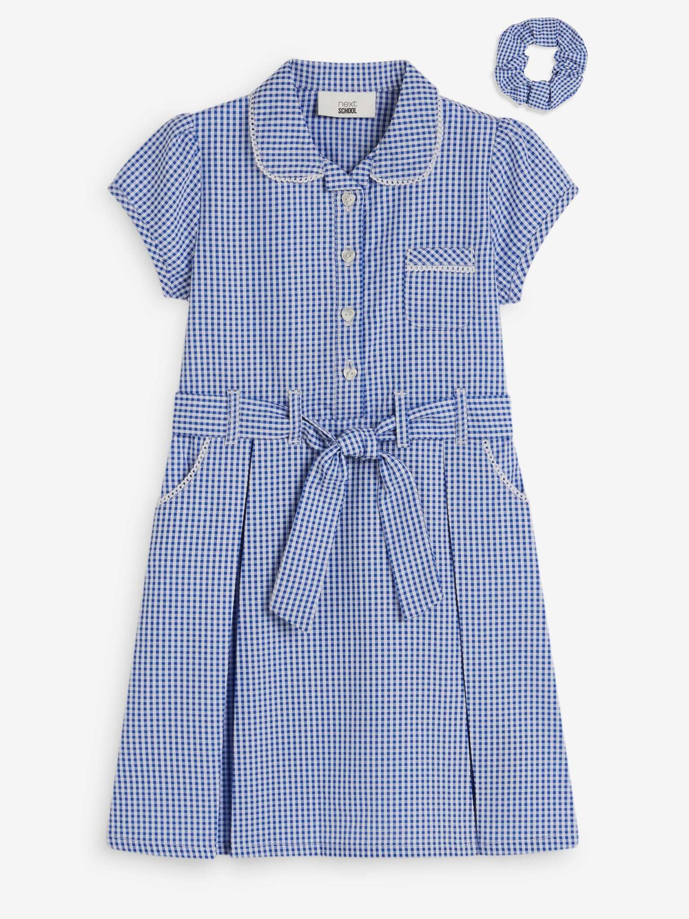 Платье школьное для девочки Next 196-508, Синий, Белый