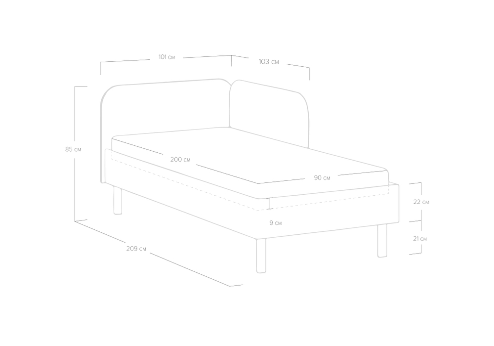 Кровать односпальная Julia