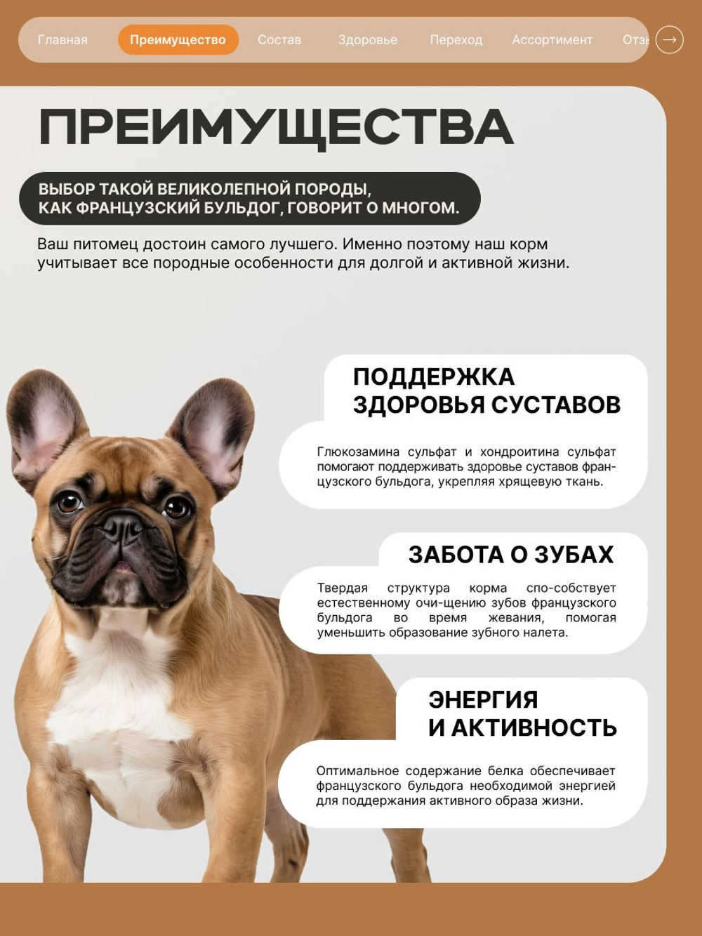 Корм сухой для взрослых собак породы Французский бульдог, с индейкой, 3 кг, QUATTRO