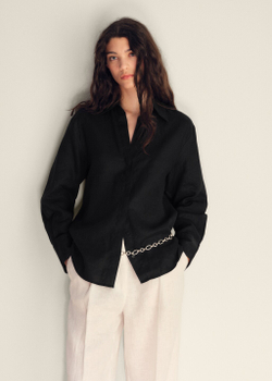 Объемная рубашка изо льна