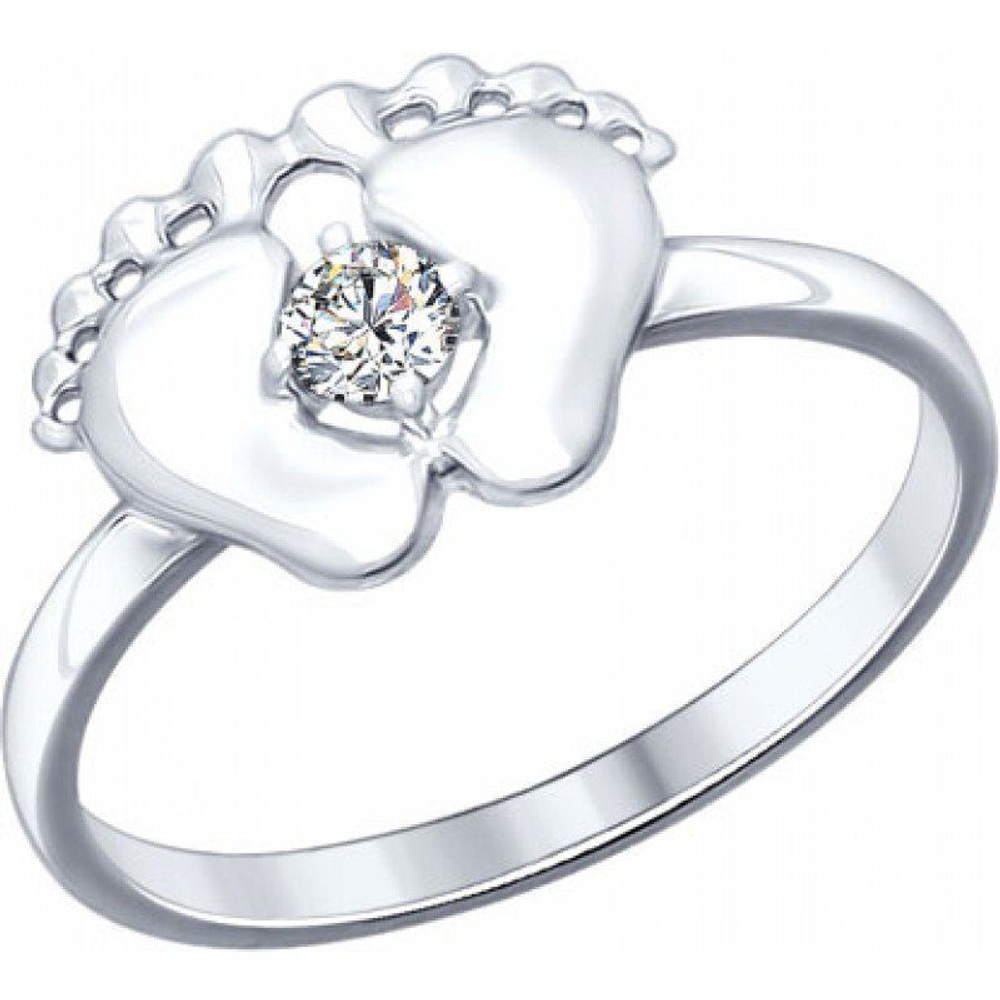 Кольцо из серебра 925 с фианитами. Размер 17,5.