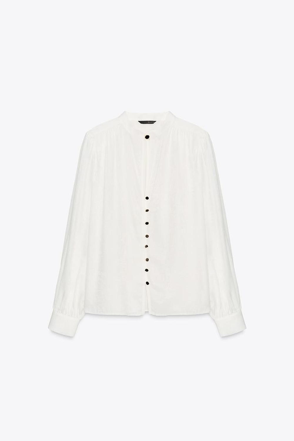 ZARA РУБАШКА С ПОДПЛЕЧНИКАМИ, ЖЕЛТОВАТО-БЕЛЫЙ