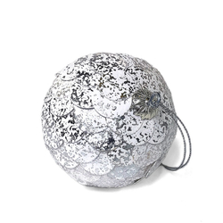 Шар новогодний декоративный paper ball, серебристый мрамор