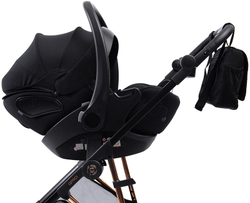 Прогулочная коляска Peppy Amici с автокреслом Verona Black Beige рама Gold