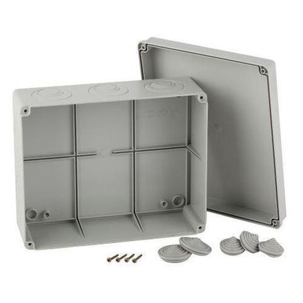 Коробка распаячная ОП КОРv 240х195х90мм на винтах кабельные вводы d28-3 шт d37-2шт IP55 Эра Б0047267