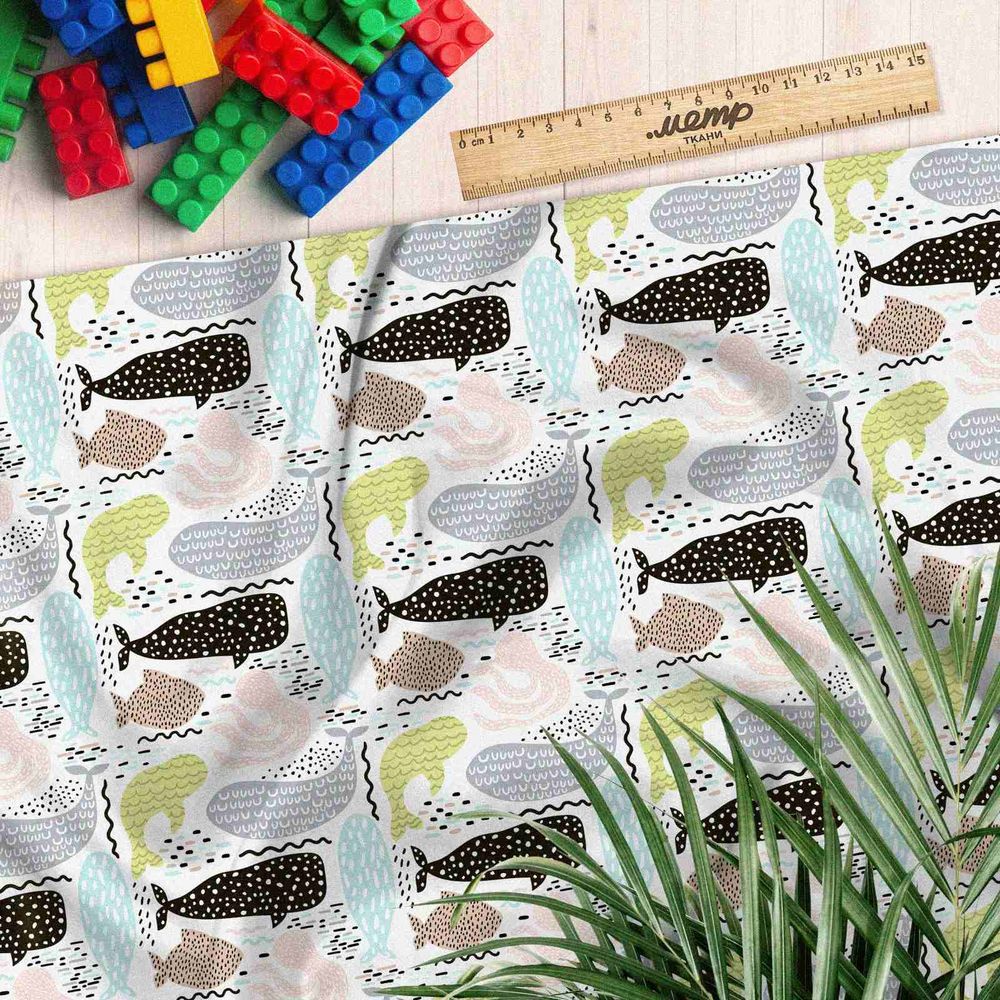 Ткань атлас киты и кашалоты