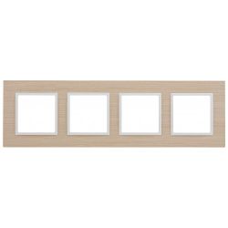 14-5304-01 ЭРА Рамка на 4 поста, дерево, Эра Elegance, белён.дуб-бел