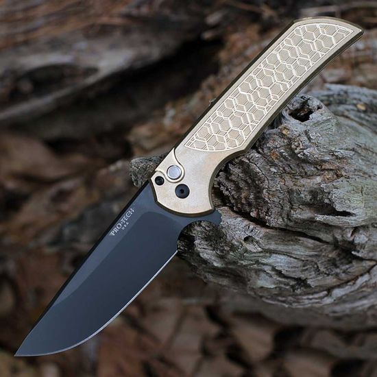 Нож складной Pro-Tech MORDAX FLIPPER - сталь MAGNACUT,кл.черн.DLC,рук.бронз.текстур.алюм