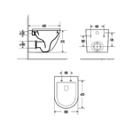 AQM2002MGR Унитаз подвесной с сиденьем SoftClose, технология смыва Rimless, скрыт.крепеж. Цвет серый