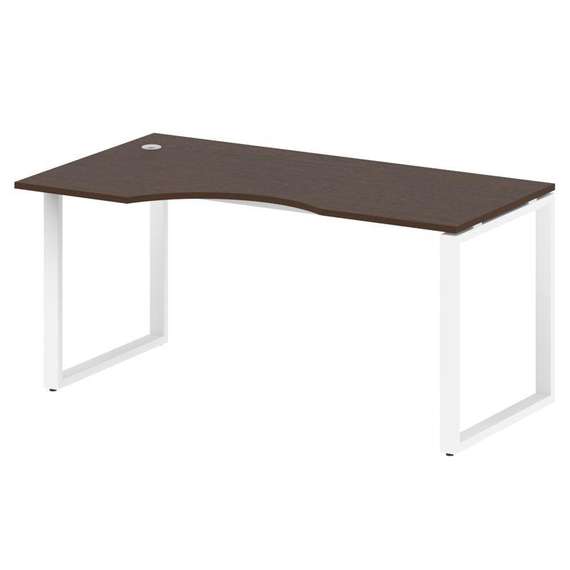 Metal System Стол криволинейный левый на О-образном м/к БО.СА-1 (L) Венге Цаво/Металл Белый 1600*900