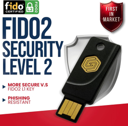 GoTrust Idem Key A — Водонепроницаемый ключ безопасности (IP68) с поддержкой USB-A/NFC Многофакторная аутентификация с сертификацией FIDO2 Level 2 для защиты онлайн-аккаунтов