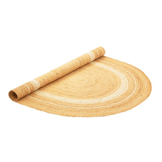 Ковер из джута овальный с вставками белого цвета из коллекции ethnic, 200х300см