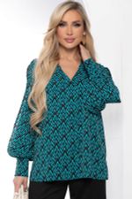 Блуза "Тайное чувство" (бирюза/черная) Б8519 LT Collection