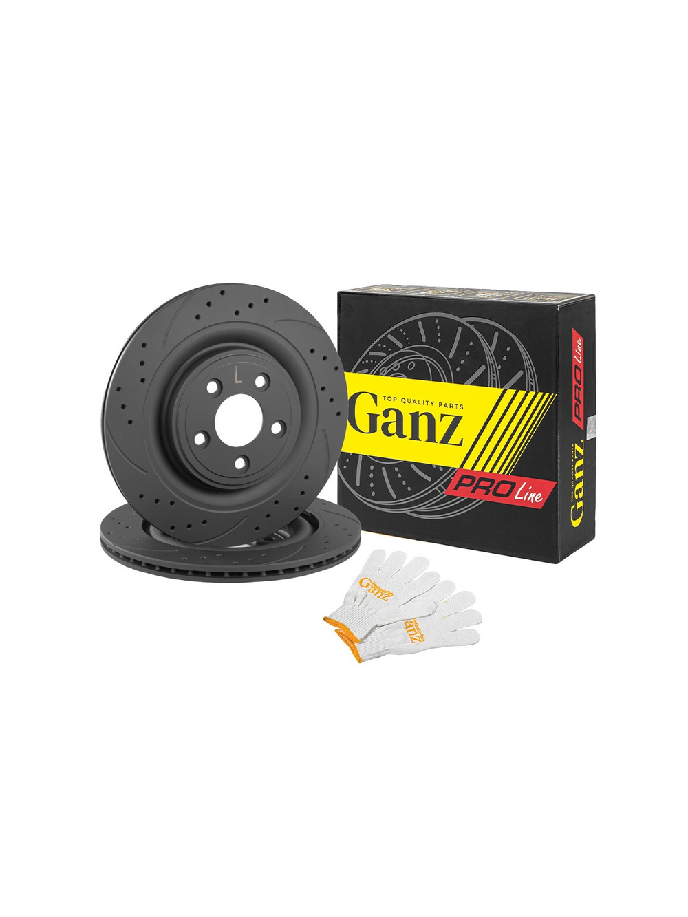 Диск тормозной задний перфорированный PRO-LINE с покрытием комплект JAGUAR XF 08-> GANZ GIJ06157S