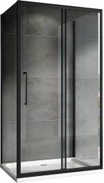 Душевой уголок ABBER Schwarzer Diamant AG30170BH-S60B-S60B 170х60 стекло прозрачное/профиль черный