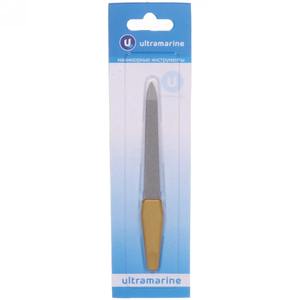 Пилка для ногтей металлическая на блистере «Ультрамарин», цвет ручки золото, цвет пилки серебро, 13см
