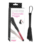 Чёрная многохвостая кожаная плетка Passionate Flogger - 39 см. (Цвет: черный)