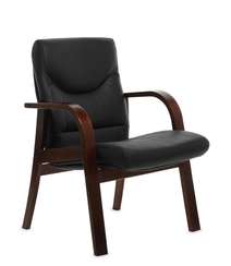 Кресло для посетителей Swing D черная кожа