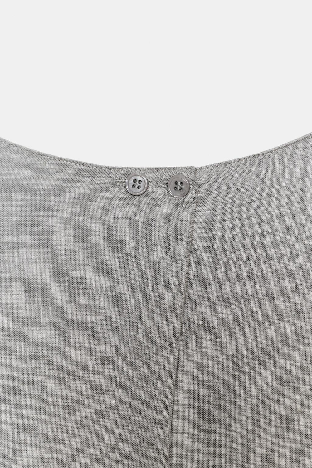 ZARA ПЛАТЬЕ МИДИ ИЗ ЛЬНА — ZW COLLECTION, СЕРЫЙ