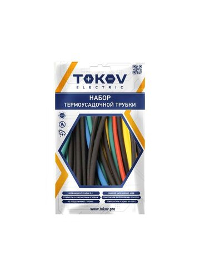 Набор трубок термоусадочных 8/4 100мм 21шт (7 цветов по 3шт) TOKOV ELECTRIC TKE-THK-8-0.1-7С