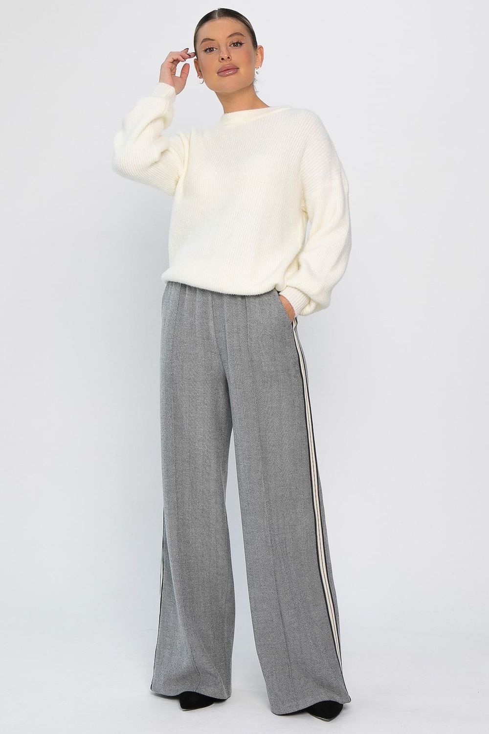 Брюки утепленные трикотажные Вильнюс (серые) Б14452-5М LT Collection